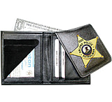 Image of Boston Leather Badge Wallet With Flipout Badg