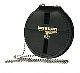 Image of Boston Leather Circle Badge Holder, Hook And Loop Closure