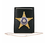 Image of Boston Leather Neck Chain Id Holder With Recessed Badge