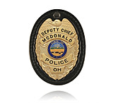 Image of Boston Leather Oval Recessed w/Clip Badge Holders