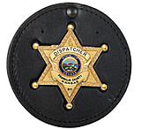 Image of Boston Leather Round Swivel Badge Holderw/vel