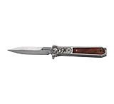 Image of Old Timer Smith &amp; Wesson KT Unwavered Spring Assist Folding Knife 3-1/5 Dagger Blade Silver with Brown Box 9315B981