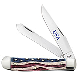 Image of Case Star Spangled Embellished Smooth Natural Bone Folding Knife