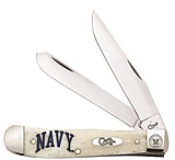 Image of Case U. S. Navy-Natural Bone Trapper Folding Knife With Navy On Handle, Navy Seal On Bolster