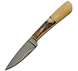 Image of Damascus Bone/Stag 7in Fixed Blade Knife