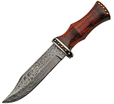 Image of Damascus Bowie Rosewood Fixed Blade Knife