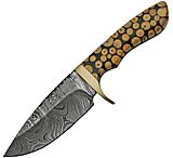 Image of Damascus Fixed Blade Knotted Wood Knife