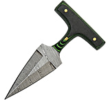 Image of Damascus Push Dagger Micarta Green