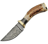 Image of Damascus Skinner Stag Fixed Blade Knife