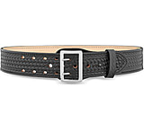 Image of DutyMan 2-1/4inch Basketweave Leather Sam Brown 2 Row Stitch Duty Belt With Nickel Buckle DTY-1021-44-9001