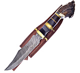 Image of Hen &amp; Rooster Bowie Deer Stag Damascus 8.50 in Damascus steel Fixed Blade Knife
