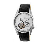 Image of Heritor Alexander Semi-Skeleton Dial Leather-Band Watch