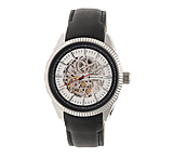 Image of Heritor Automatic Desmond Skeleton Dial Leather-Band Watch