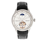 Image of Heritor Automatic Gregory Semi-Skeleton Leather-Band Watch