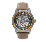Image of Heritor Automatic Jonas Leather-Band Skeleton Watch