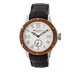 Image of Heritor Montrichard Wood Bezel Leather-Band Watch