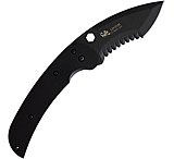 Image of Linton Cutlery Large Tactical Black Serrated Folding Knife