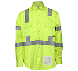 Image of MCR Safety Flame Resistant Work Shirt, Class 3 Hi-Visibility Protection, 2in Silver FR Reflective Stripes
