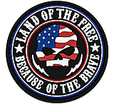 Image of Merica Life Land of the Free, Because of the Brave - Flag Skull Patch