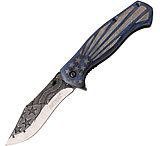 Image of Mtech Flag Linerlock A/O Blue Folding Knife