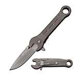 Mtech USA MT-A1047GY 3CR13 Steel Blade Stainless Steel Handle Folding Knife, MT-A1047GY