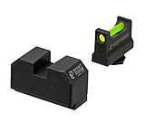 Night Fision Optic Height Fiber Sight Set, Glock 17/19/45/48 w/ RMR/507c/SRO/ACRO, Green Front, Black, GLK-001-330-353-GFZX
