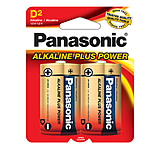 Panasonic Alkaline Size D Plus Power Batteries - Pack of 2, AM-1PA/2B