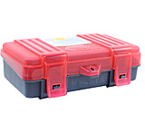 Plano Handgun Ammo Case with Hinged Cover, 9mm, 50 count, Dark Gray/Transparent Rose, PMC122450