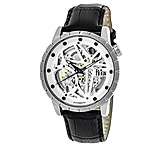 Image of Reign Mens Xavier Automatic Skeleton Dial Crocodile-Embossed Leather Strap Watch