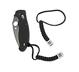 Spyderco Square Pewter Bead, Black Paracord Lanyard BEAD1LY