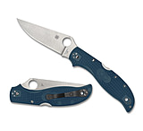 Image of Spyderco Stretch 2 XL, Folding Knife, 3.99 Drop Point Blade, K390 Blade Steel, 8.90 Overall Length, Back Lock, Satin Finish, Silver Blade, Blue FRN Handle