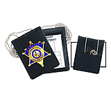 Image of Strong Leather Recessed Velcro Badge And Id Holder
