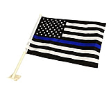 Image of Thin Blue Line Car Flag - &amp; Thin Red Line Dual American Flag
