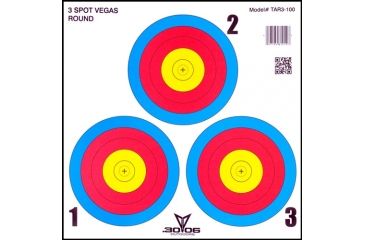 Image of 30-06 Outdoors Paper Archery Target, 3-spot, 17x17in, 100ct, TAR3-100