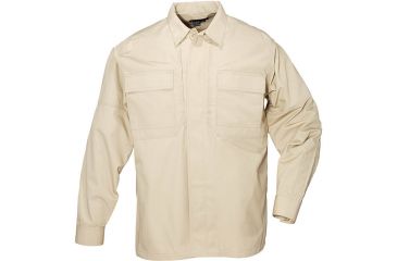 Image of 5.11 Tactical TDU Shirt Long Sleeve Poly/Cottton Ripstop - Men's, TDU Khaki, MR, 72002-162-M-R