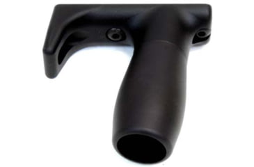 Image of A3 Industries Compact Shorty Vertical Grip w/ Integrated Handstop, 100 Degree, 2.00In Grooved Aluminum Grip, Aluminum Base, Black, VFG-140