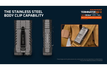 Image of Acebeam EDC Terminator M2-X Flashlights, Li-Ion Battery, 3200 Lumens w/RGB, Grey, M2-X