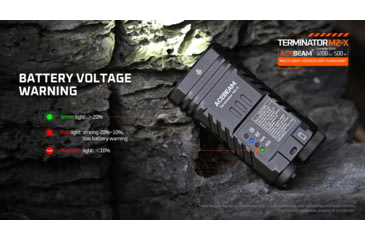 Image of Acebeam EDC Terminator M2-X Flashlights, Li-Ion Battery, 3200 Lumens w/RGB, Grey, M2-X