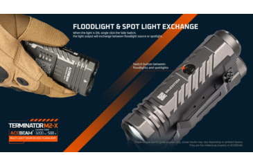 Image of Acebeam EDC Terminator M2-X Flashlights, Li-Ion Battery, 3200 Lumens w/RGB, Grey, M2-X