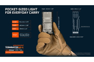 Image of Acebeam EDC Terminator M2-X Flashlights, Li-Ion Battery, 3200 Lumens w/RGB, Grey, M2-X