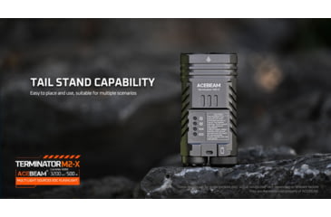 Image of Acebeam EDC Terminator M2-X Flashlights, Li-Ion Battery, 3200 Lumens w/RGB, Grey, M2-X