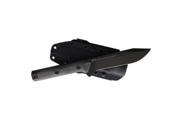 Image of Acta Non Verba Knives M73 Kontos Fixed Blade Knife, 5.25 in, Sleipner Tool Steel Black Cerakote, Drop Point Blade, Black Sculpted Micarta Handle, ANVM73002