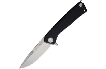 Image of Acta Non Verba Knives Z100 Framelock Folding Knife, 3.5 stonewash finish Bohler N690 stainless blade, Black G10 handle with black titanium back handle, ANVZ100-009