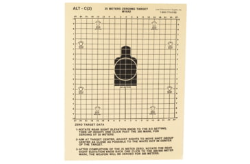 Image of Action Target 25 Meter M16A2 Zeroing Target, Heavy Tagboard Paper, 100 Per Box