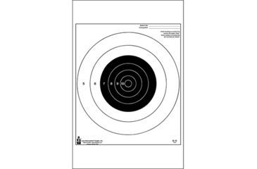 Image of Action Target B-16 25 Yard Slow Fire Bullseye On Tagboard Paper 100 Per Case, Black, 10.5in x 12in, B-16-100