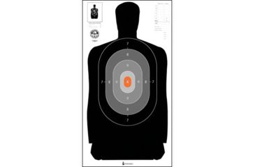 Image of Action Target B-27NCJA Dark-to-Light Silhouette Target 100 Per Case, Black/Gray/Orange, 24in x 45in, B-27NCJA-100