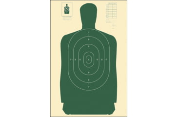 Image of Action Target B-27S Standard Silhouette Target, Pack of 100, Green, B-27S GREEN