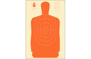 Image of Action Target B-27S Standard Silhouette Target, Pack of 100, Orange, B-27S ORANGE