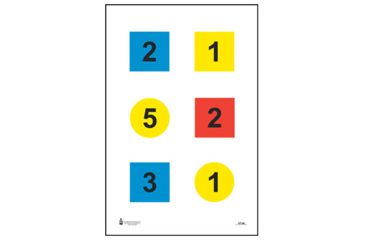 Image of Action Target Command Targets 100 Per Case, Red/Yellow/Blue, 23in x 35in, DT-4C-100