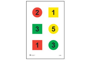 Image of Action Target Command Targets 100 Per Case, Red/Yellow/Green, 23in x 35in, DT-4A-100